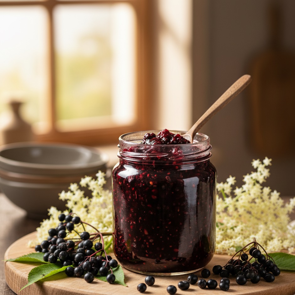 Konfitura z owoców czarnego bzu